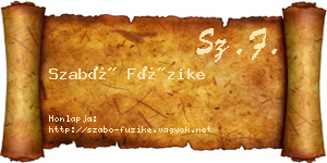 Szabó Füzike névjegykártya